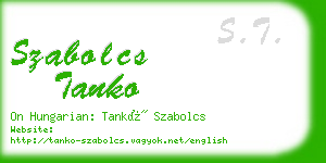 szabolcs tanko business card